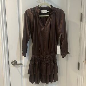 Satin brown dress